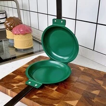 Foldable Breakfast Pancake Frying Pan, Green - Dark Green - View 6