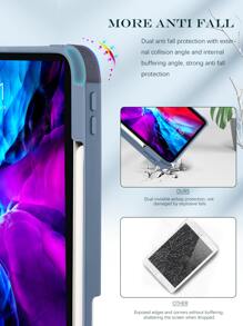 1pc Acrylic trong suốt gấp ba lần với nắp khe cắm bút được xếp lớp bên trong bằng sợi siêu màu đen, có khả năng hấp phụ từ tính, chức năng ngủ và các chế độ giá đỡ đa góc Vỏ bảo vệ máy tính bảng Ipad dành cho doanh nghiệp đơn giản, tương thích với các thiết bị của Apple. - Màu tím - Xem 6