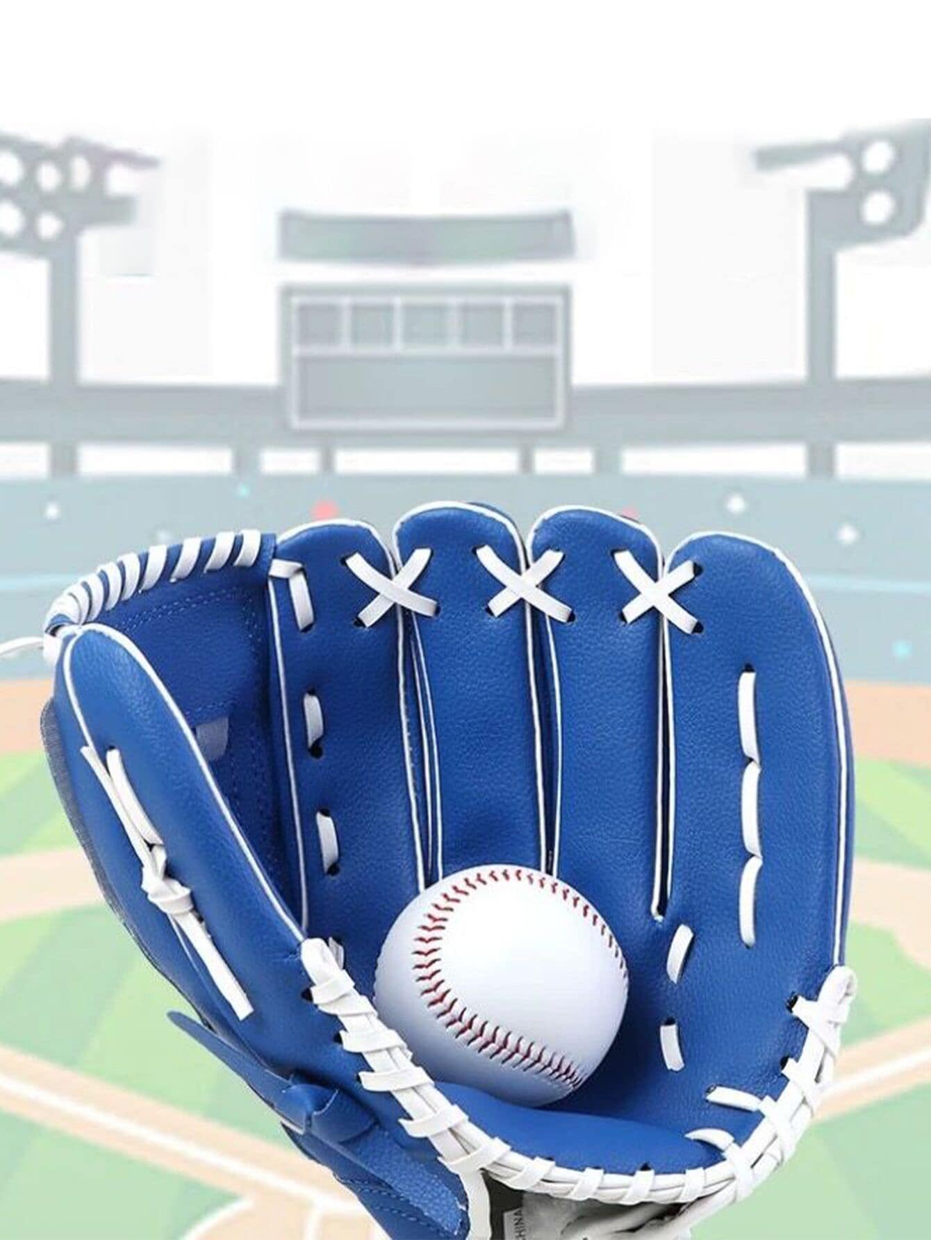 Guantes De Béisbol O Softbol De Adulto Engrosados, Para Lanzador, Bateador, Receptor, Posición Del Infield Y Outfield - Azul - Ver 1