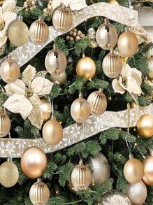 36pcs Champagne Gold Christmas Ball Ornament Set For Tree Decoration - Champagne - View 1
