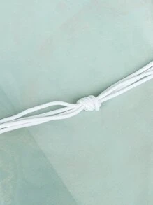 時尚極簡白色鞋帶鞋配件 - 白色 - 查看 4