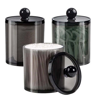 1pc Black Acrylic Bathroom Dental Floss Storage Container Bathroom