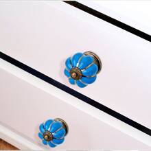 1入組南瓜形單孔拉手，鄉村風格卡通歐式拉手適合兒童房/鞋櫃/抽屜/櫥櫃/衣櫃 - 白色 - 查看 5