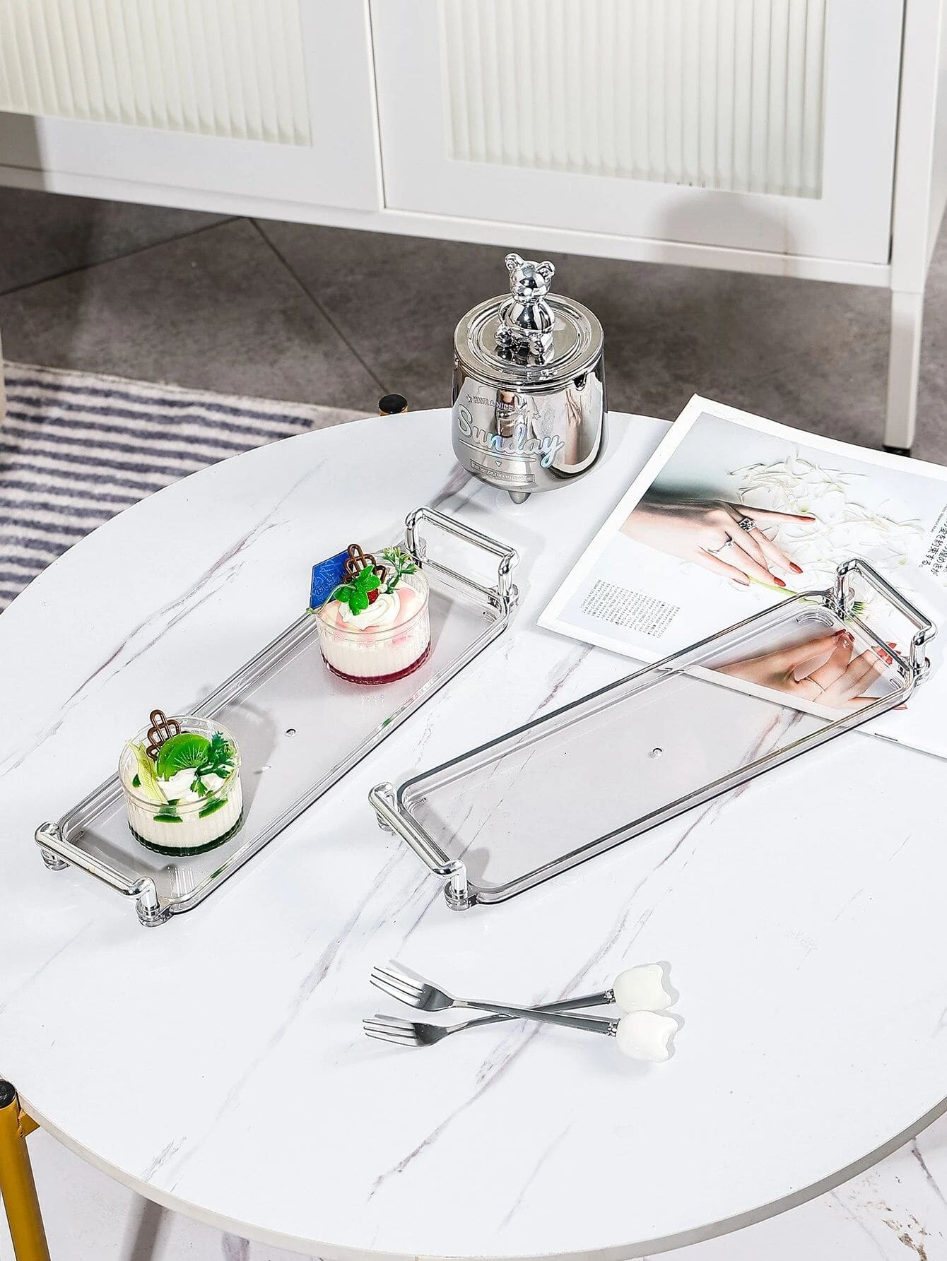 1 件带手柄的食品托盘圣诞礼物 - 銀色 - 查看 1