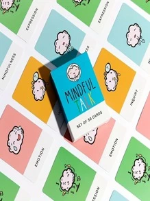 Mindful Talk Cards: A Fun & Engaging Mindfulness Game For Kids & Parents To Foster Authentic & Meaningful Conversations - Blue - View 7