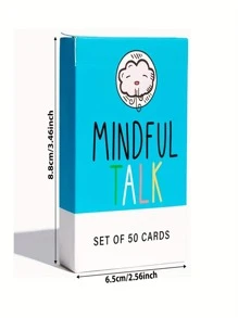 Mindful Talk Cards: A Fun & Engaging Mindfulness Game For Kids & Parents To Foster Authentic & Meaningful Conversations - Blue - View 2