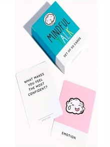 Mindful Talk Cards: A Fun & Engaging Mindfulness Game For Kids & Parents To Foster Authentic & Meaningful Conversations - Blue - View 4