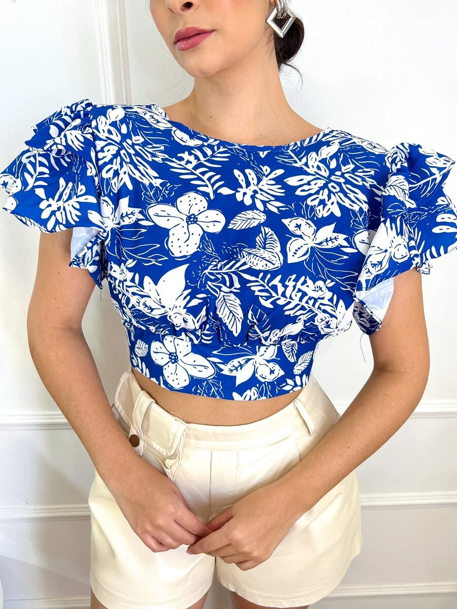 Women Tops - 寶藍色 - 查看 1