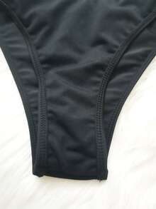 Women's Two-Piece Swimwear, Black Floral Long Sleeve Tankini, Split Swimwear, Sporty Surfing Suit