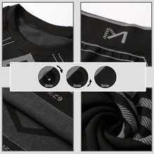 Mens Seamless Thermal Underwear Set Compression Base Layer Fleece Long Johns Warm Set for Skiing Running Outdoor Sports - Grey - View 2