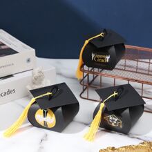 24 Pieces Graduation Candy Boxes Cap Gift Box Graduation Party Favors Graduation For Graduation Centerpieces Graduation Party Decorations 2023 Graduation Box Candy Boxes Favor- Black - Black - View 5