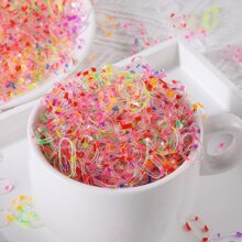 500Pcs Girls Colorful Mini Disposable Rubber Band Hair Ties Suitable For Daily Use - Multicolor - View 7