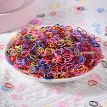 500pcs Girls' Mini Disposable Colored Elastic Hair Ties, Suitable For Daily Use - Multicolor - View 6