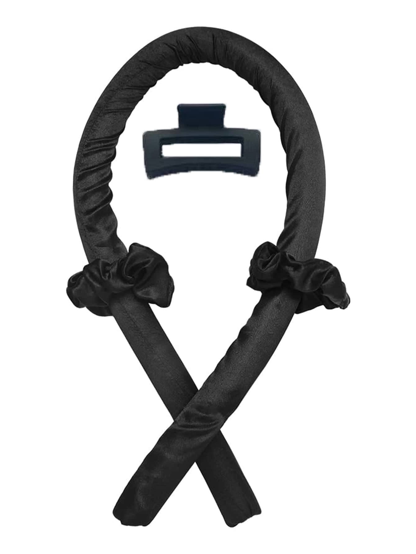 1入組不熱捲髮器,適用於睡眠中的長髮捲髮器,包含捲髮棒、髮夾、髮圈、緞帶,diy髮型工具套件