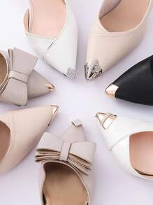 1 Par De Puntera Para Zapatos, Accesorios Metálicos Contra El Desgaste Para Protección De Zapatos De Punta - Plateado - Ver 5