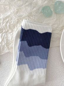 4pairs Random Women's Striped & Floral Pattern Mid-calf Socks For Daily Wear