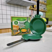 Foldable Breakfast Pancake Frying Pan, Green - Dark Green - View 1