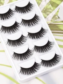 Naturel 5 paires Doux Pratique Faux Cils Formation Cils Pour Greffage Cils Extension De Cils Débutants Pratiquant Enseignement Outil - Noir - Voir 3