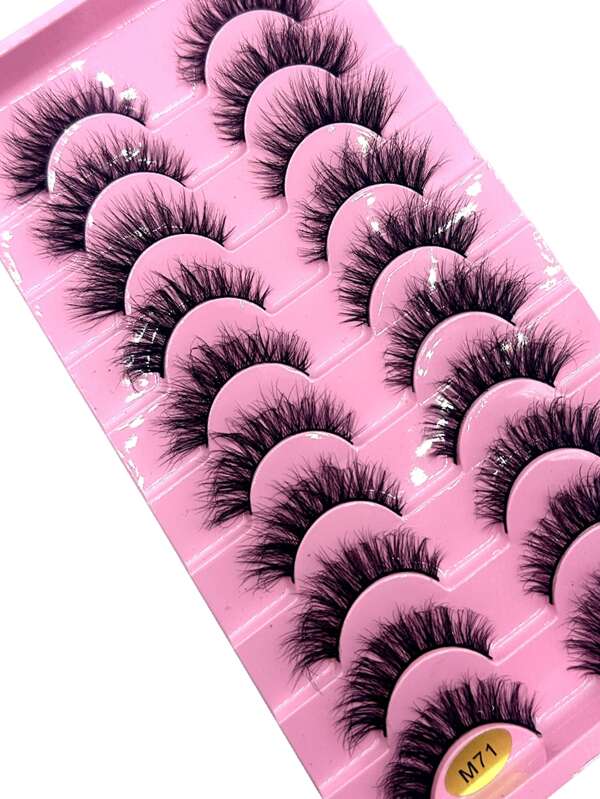 10 Pairs/Pack Natural Fluffy Volume False Eyelashes Dramatic Messy Mink