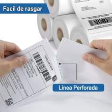 500 Etiquetas Térmicas 4x6 Pulgadas (100x150 mm) de envió directo, Guias paqueterías. Rollo C/ 300 etiquetas para impresoras de escritorio. - Unitalla - Ver 2