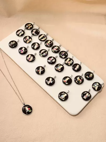 1pc Acrylic Letter Circle Shaped Elegant & Minimalistic & Classic Fashionable Necklace For Women