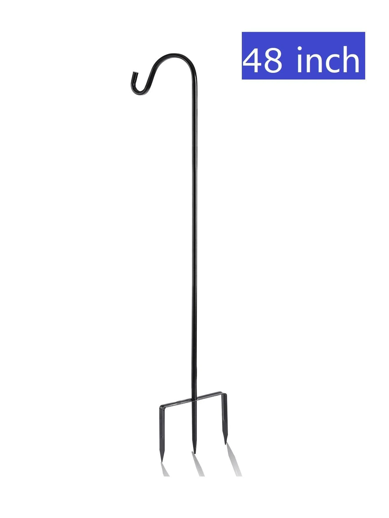 1 Pack Shepherd Hook 48 inch 1/2 inch Thick Use at Weddings, Hanging Solar Lights, Lanterns, Bird Feeders, Metal Hanger Hook. (Black, 48 inch) U.S. Patent. - Black - View 1