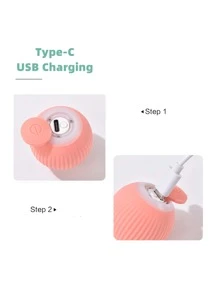 1pc Smart Cat Toys Automatic Rolling Ball Electric Cat Toys Interactive For Cats Training Self-moving Kitten Toys Pet Accessories - Pink - View 5