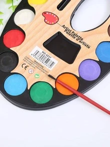 顏色混合的水彩調色盤,專業便攜式水彩畫筆組,適用於成年人和學生 - 彩色 - 查看 2