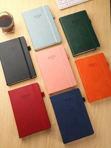 2024年英文桌历365天每日行程a5日记本,不包括笔,1入組 - 綠色 - 查看 3