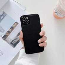 Funda de Tipo Piel para iPhone: Estilo Sofisticado y Protección Confiable - Negro - Ver 2