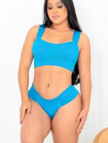 Women Bikini Sets - 淺藍色 - 查看 2