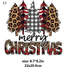 Miếng dán sắt Giáng sinh Miếng dán sắt Giáng sinh cho quần áo, 3 tờ Miếng dán chuyển nhiệt Giáng sinh Sắt trên cây thông Noel Họa tiết xe hươu cho áo phông Vỏ gối Túi áo hoodie - Nhiều màu - Xem 3