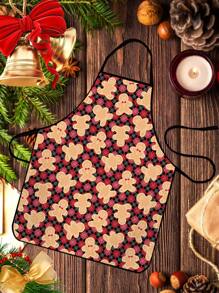 1pc Christmas Cartoon Pattern Waterproof & Stain Resistant Adult Universal Size Kitchen Apron