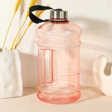 1個粉色戶外2l運動水瓶,便攜式和耐用的圓筒形設計,適用於夏季健身(可容納高達80°C的熱水)