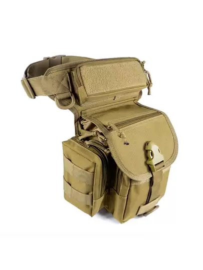 1入組卡其色顏色便攜耐磨腿袋合適的適用於戶外運動