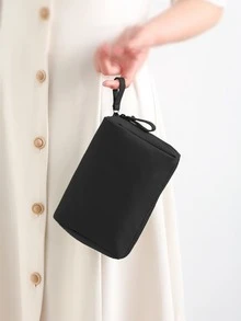 1pc Cosmetic Storage Bag Lipstick Case Portable Mini Travel Pouch Handbag - Black - View 6