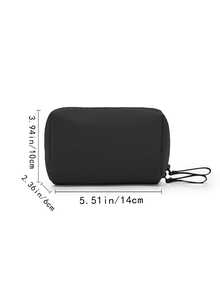 1pc Cosmetic Storage Bag Lipstick Case Portable Mini Travel Pouch Handbag - Black - View 2