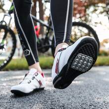 1雙男士白色雙旋轉扣飾騎行鞋,透氣& - 白色 - 查看 2