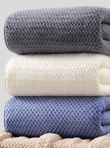 Coral Fleece Comfortable Soft Absorbent Hair Towel, Hand Towel, Bath Towel, Beach Towel For Men And Women, With Options Of 1pc Regular Size (hair Towel Or Hand Towel Or Bath Towel) Or 1pc Large Size (hair Towel Or Bath Towel) Or 1pc Beach Towel (shawl Or Beach Blanket) - Grey - View 5
