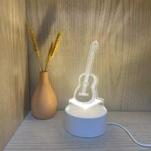 Lámpara De Escritorio Con Forma De Guitarra Eléctrica Sy190 (un Solo Color Sin Interruptor) - Blanco - Ver 3