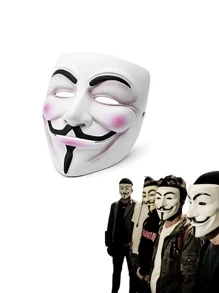 2pz Diximus V Mask For Vendetta Mask Anonymous Guy Fawkes Halloween Mask - White - View 1