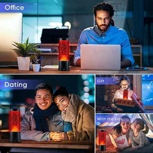 Volcano Lava Lamp,Battery Powered Night Light with Volcano Eruption Effect,Desk Lamp for Room Office Desktop Decoration,Mood Lamp for Adults and Kids,Novelty Gifts for Boys and Girls - 黑色 - 查看 6