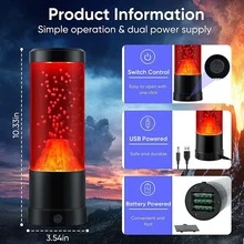 Volcano Lava Lamp,Battery Powered Night Light with Volcano Eruption Effect,Desk Lamp for Room Office Desktop Decoration,Mood Lamp for Adults and Kids,Novelty Gifts for Boys and Girls - 黑色 - 查看 4