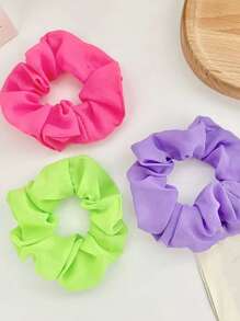 5/6/8 pièces Élastiques à cheveux multicolores fluorescents pour femmes, Chouchous en mousseline, Supports de queue de cheval, Convient pour les accessoires capillaires et les accessoires de tête à usage quotidien - Multicolore - Voir 2