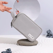 1入組新款便攜化妝包,防水,濕和乾分開,旅行彩妝收納包郵輪必備 - 灰色 - 查看 6