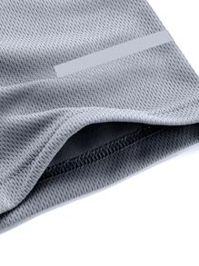 男士休閒鍛煉衣服戶外運動速幹T恤,訓練跑步高彈性寬鬆上衣 - 灰色 - 查看 4