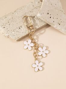 1 Pieza Exquisito Llavero Colgante De Margarita Creativa De Metal Para Mujeres - Rosa - Ver 1