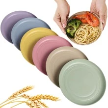 10pcs, 5.9 Inch Small Lightweight Unbreakable Plastic Dinner Plates With Base Set, , Dishwasher & Microwave Safe, Bpa-free Healthy - Purple 10 + base - View 3