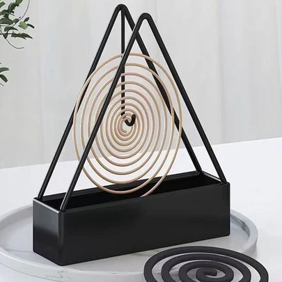 1 cái giá đựng nhang muỗi màu đen đa chức năng, sáng tạo, gắn tường, khay hứng tàn nhang chống cháy, vật trang trí nhà cửa.
