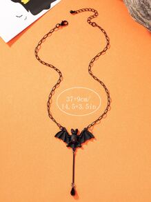 A哥特式黑暗的蝙蝠吊墜項鍊適合萬聖節 - 萬聖節項鍊 - 查看 4